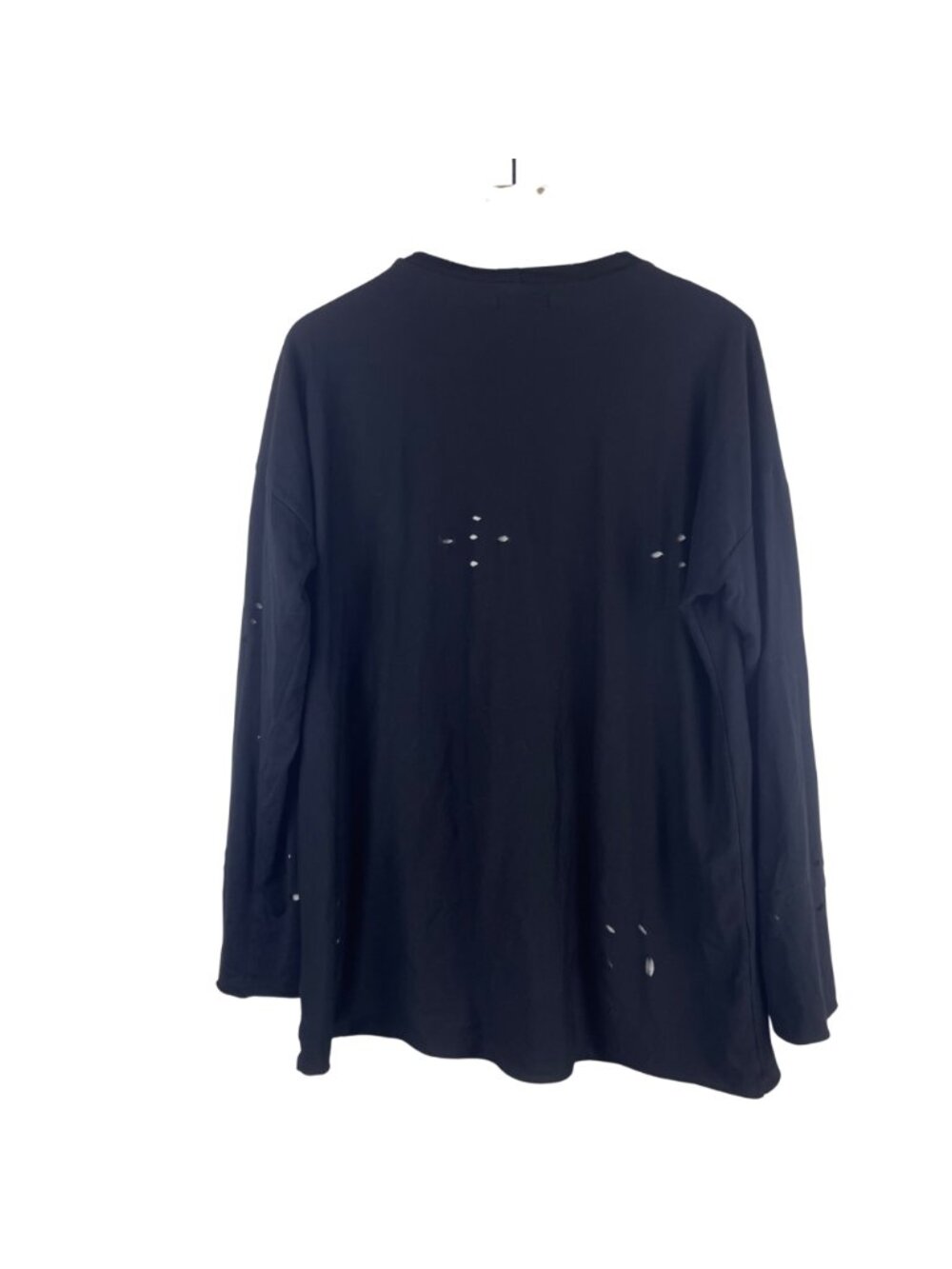 Michael Lauren Distressed Black Long Sleeve Supima Cotton T-Shirt Large Revolve - Picture 8 of 9